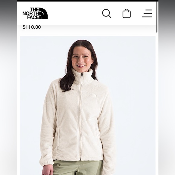 NWT The North Face Off-White Fleece Jacket Osito Cream M Fluffy - Picture 5 of 7